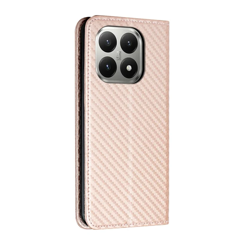For Xiaomi 15T Case Leather Flip Phone Cover Stand Strong Magnetic Closure - Rose Gold