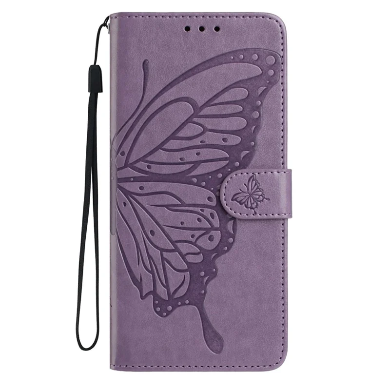 Voor Samsung Galaxy S26 / S26 Pro Hoesje Vlinder Afdruk Portemonnee Stand PU Leren Flip Hoesje met Bandje - Paars