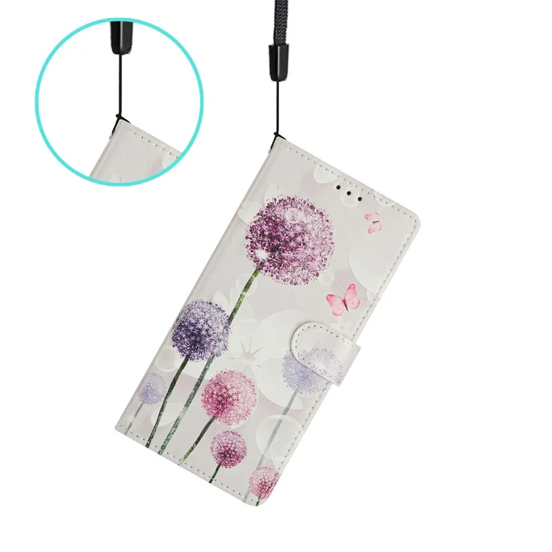 For Xiaomi Poco M8 Pro 5G / Redmi Note 15 Pro+ 5G (Global) Case Pattern Printing Wallet Stand Flip Leather Phone Cover with Strap - Dandelion