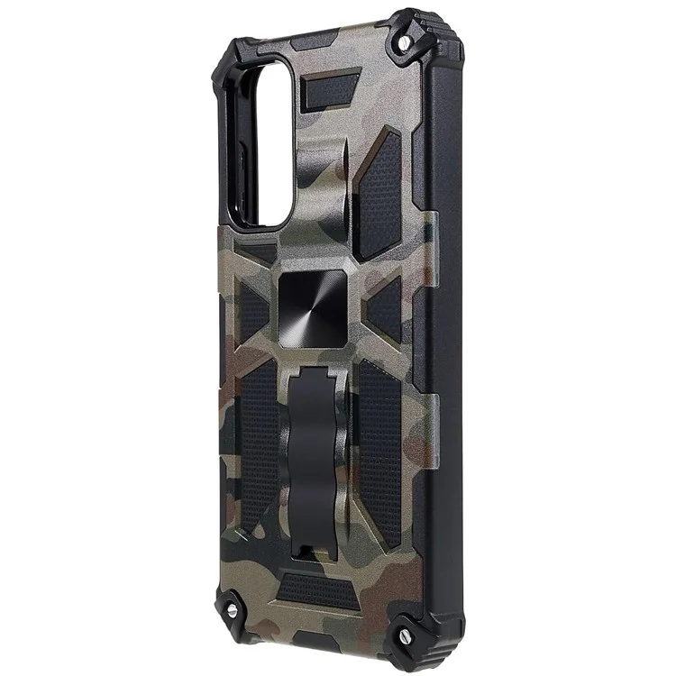Para Samsung Galaxy A14 5G / A14 4G Funda de Teléfono con Soporte, Diseño de Camuflaje Resistente al Impacto PC + Funda Protectora de TPU para Teléfono - Verde Militar