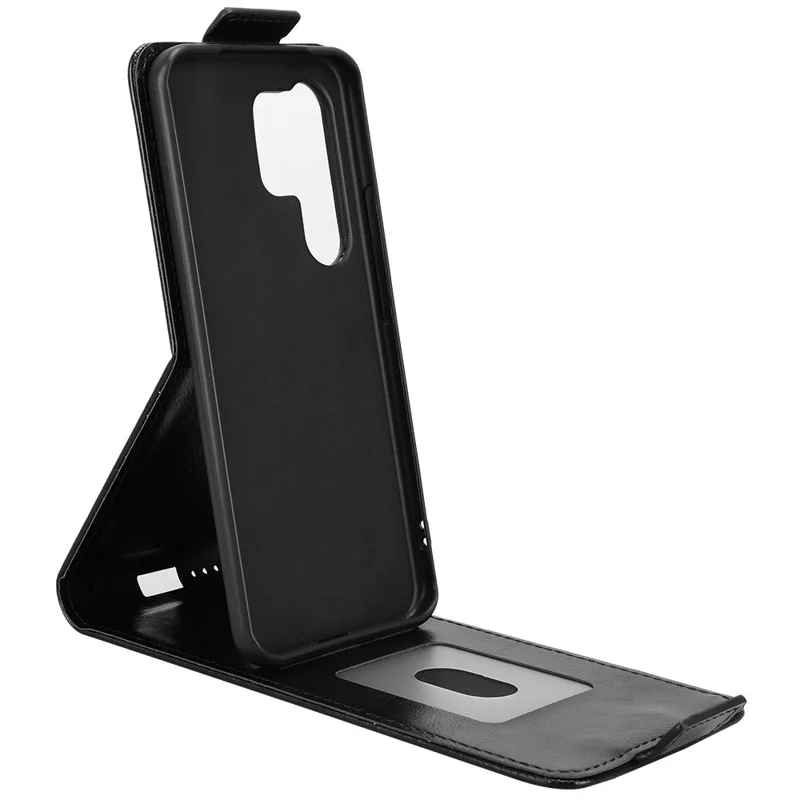 For itel Super 26 Ultra Stand Case med magnetisk lukning, vertikal flip, læderlukning med kortlomme - Sort