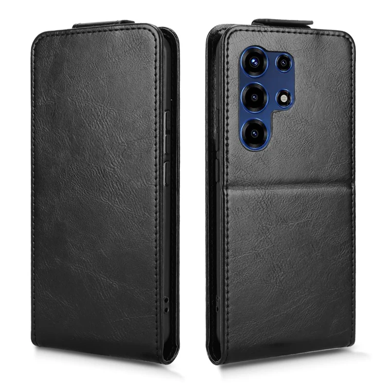 For itel Super 26 Ultra Stand Case med magnetisk lukning, vertikal flip, læderlukning med kortlomme - Sort