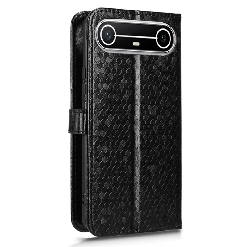 For TECNO Pova Slim 5G  /  Spark Slim 4G Wallet Case Dot Pattern Imprint PU Leather Phone Cover with Wrist Strap - Black