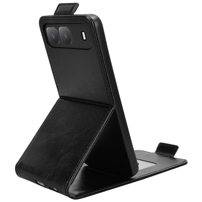 For TECNO Spark Go 5G  /  Infinix Hot 60i 5G Stand Case Magnetic Clasp Vertical Flip Leather Phone Cover with Card Holder - Black
