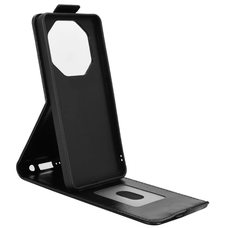 For Blackview Shark 6  /  Oscal Tiger 8 Stand Case Magnetic Clasp Vertical Flip Leather Phone Cover with Card Holder - Black