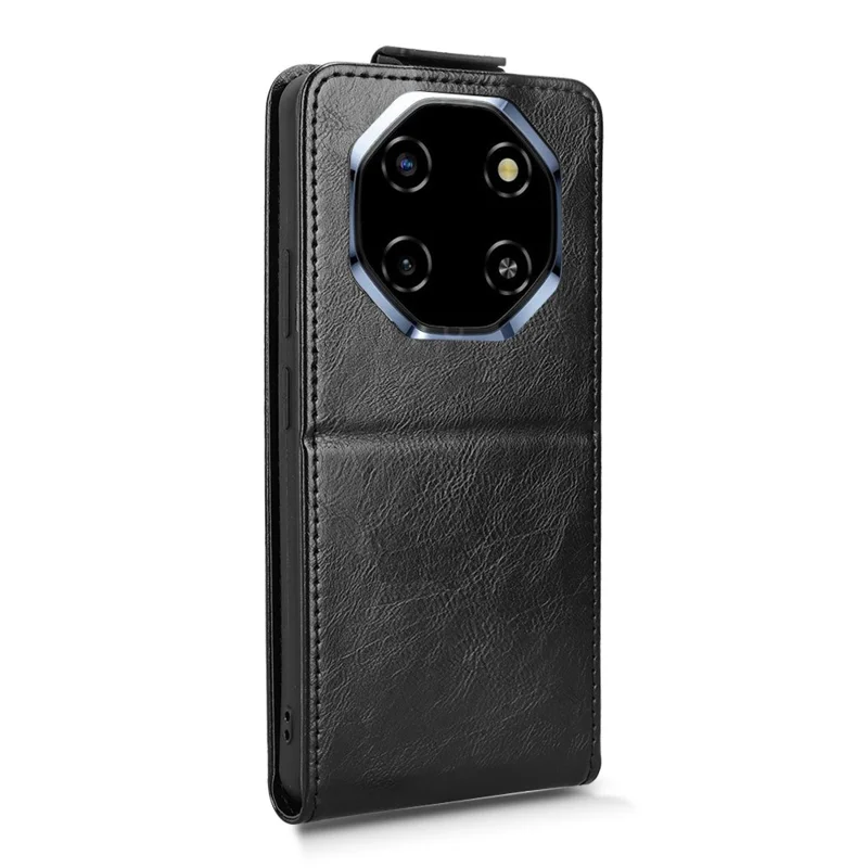 For Blackview Shark 6  /  Oscal Tiger 8 Stand Case Magnetic Clasp Vertical Flip Leather Phone Cover with Card Holder - Black