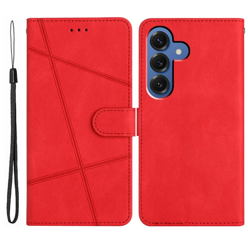 For Samsung Galaxy S26 Case Crazy Horse Texture PU Leather Wallet Stand Phone Cover - Red