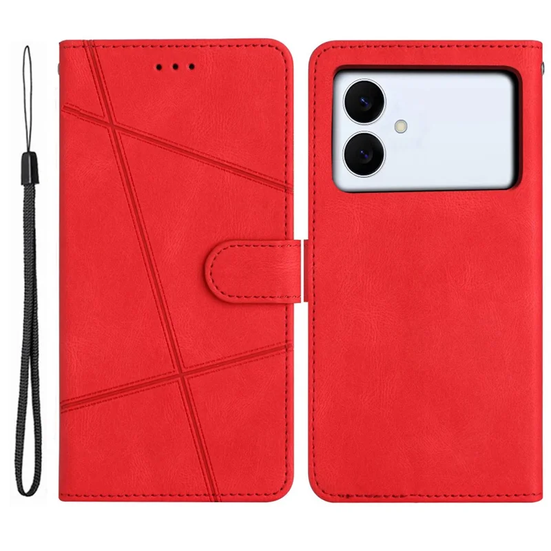 For Samsung Galaxy S26 Edge Case Crazy Horse Texture PU Leather Wallet Stand Phone Cover - Red