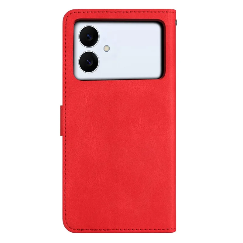 For Samsung Galaxy S26 Edge Case Crazy Horse Texture PU Leather Wallet Stand Phone Cover - Red