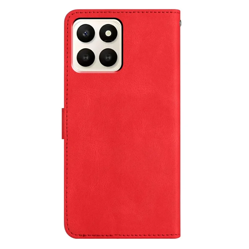 For Honor X7d 5G Case Crazy Horse Texture PU Leather Wallet Stand Phone Cover - Red