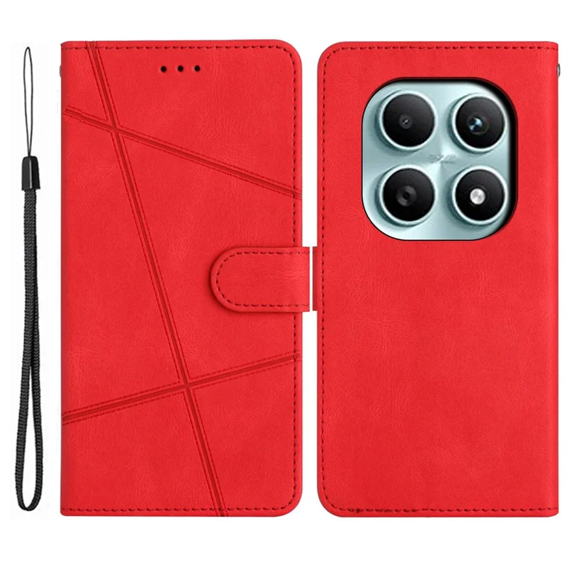 For Xiaomi Redmi Note 15 5G (China) Case Crazy Horse Texture PU Leather Wallet Stand Phone Cover - Red