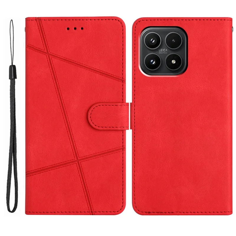 For Xiaomi 17 Case Crazy Horse Texture PU Leather Wallet Stand Phone Cover - Red