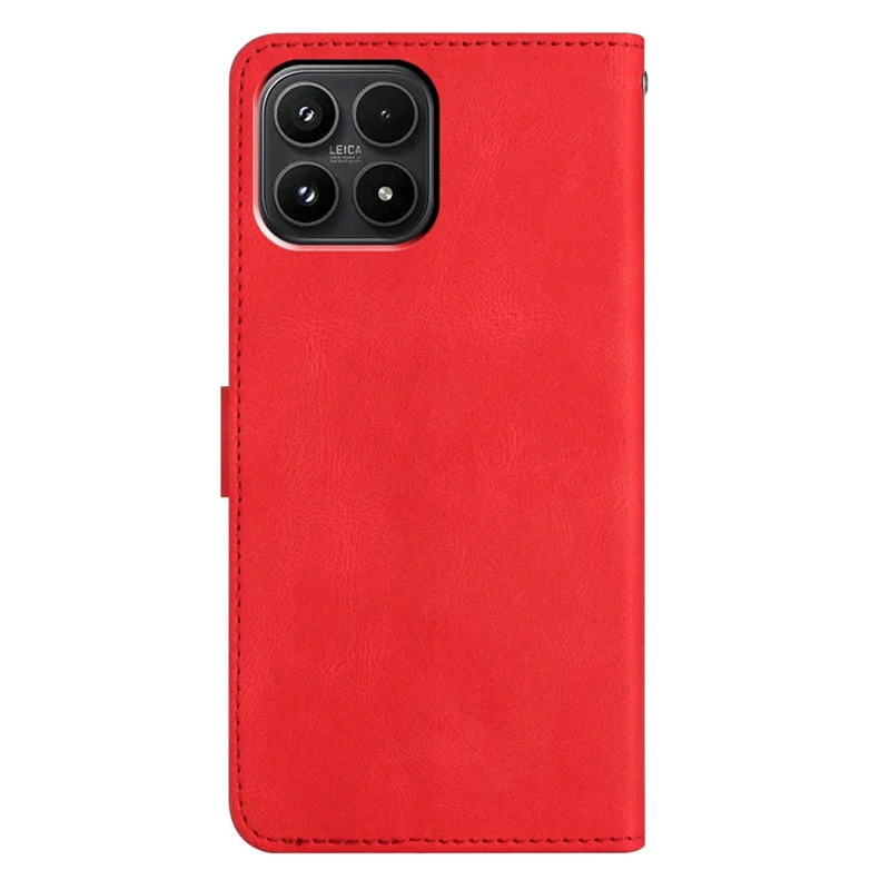 For Xiaomi 17 Case Crazy Horse Texture PU Leather Wallet Stand Phone Cover - Red