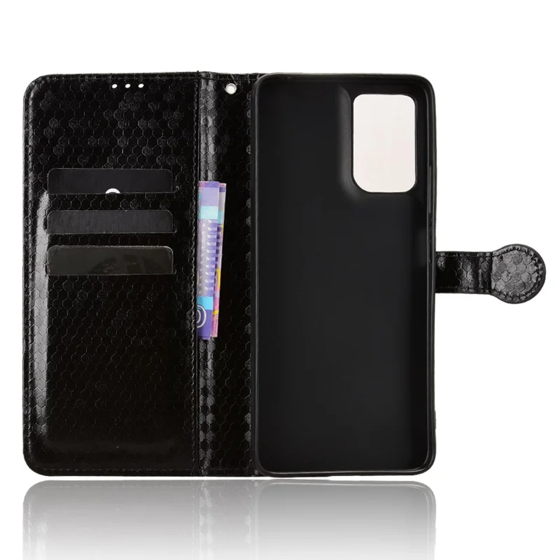 Til Motorola Moto G06 Power 4G / G06 4G Wallet-case med prikdesign, indvikling i PU-læder med håndledsrem - Sort