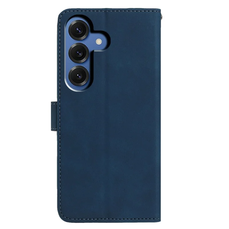 For Samsung Galaxy S26 Case Butterfly Flower Imprinted PU Leather Wallet Stand Phone Cover - Blue