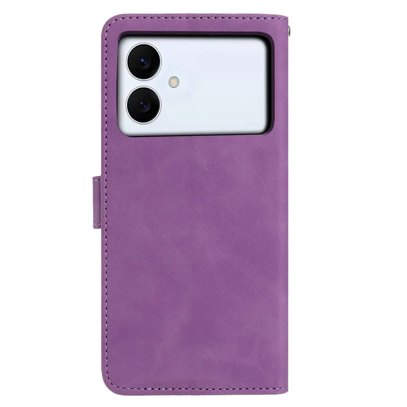 For Samsung Galaxy S26 Edge Case Butterfly Flower Imprinted PU Leather Wallet Stand Phone Cover - Purple