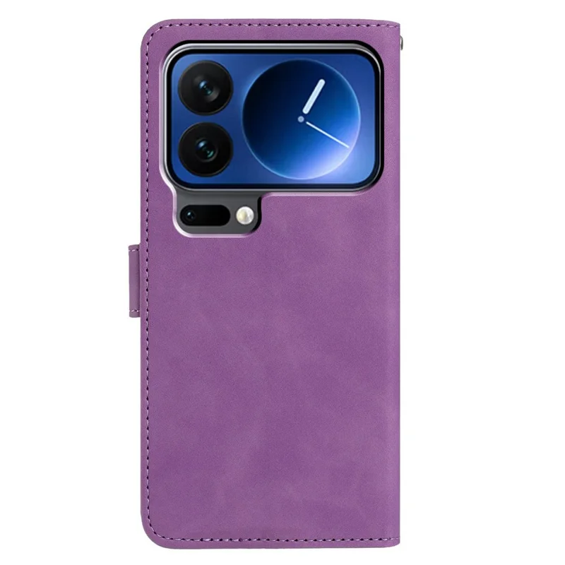 For Xiaomi 17 Pro Max Case Butterfly Flower Imprinted PU Leather Wallet Stand Phone Cover - Purple