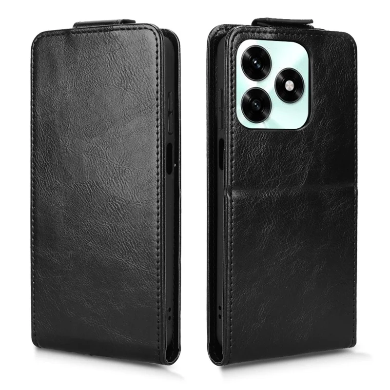 For Honor Play10A 4G / X5c Plus 4G Stand Case Magnetic Clasp Vertical Flip Leather Phone Cover with Card Holder - Black