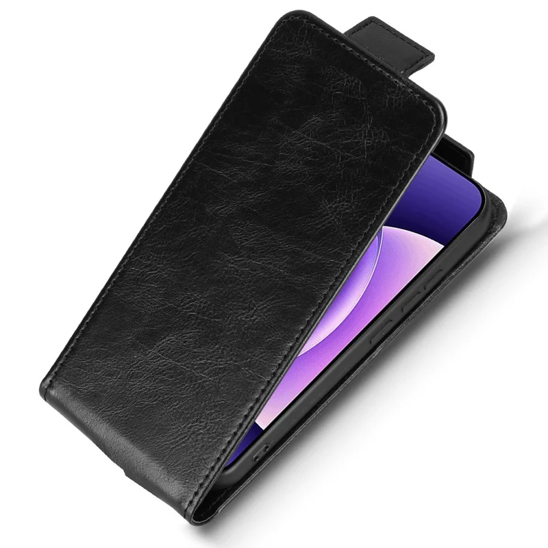 Futera na Xiaomi 17 Pro Max z funkcją uchwytu, magnetyczny zamek, pionowa odchylana obudowa z skóry z uchwytem na kartę - Czarny