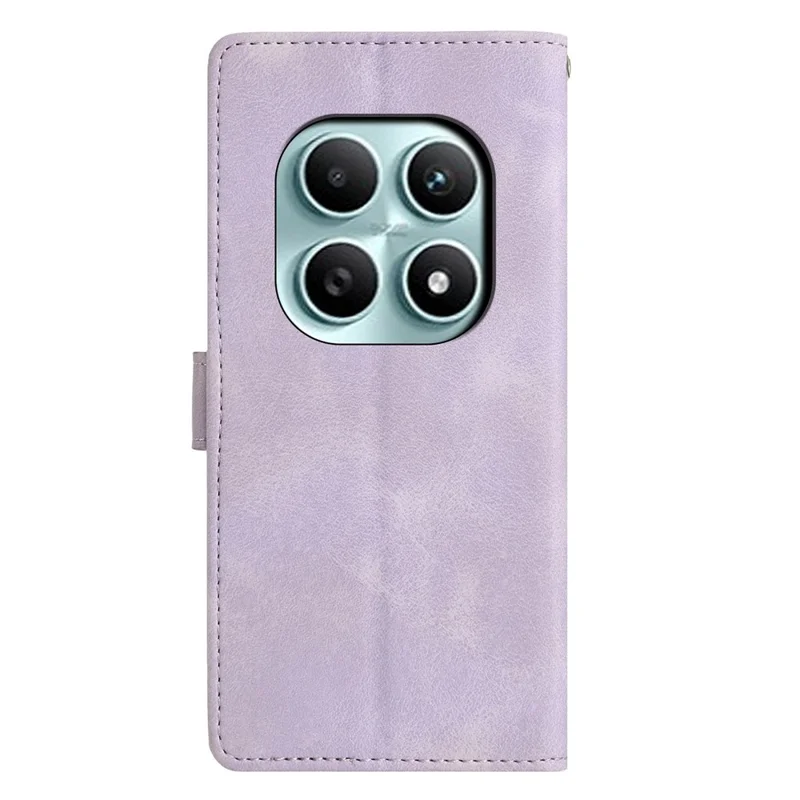 For Xiaomi Poco M8 5G / Redmi Note 15 5G (Global) Case Wallet Stand Imprinted Triangle Pattern Leather Phone Flip Cover - Purple