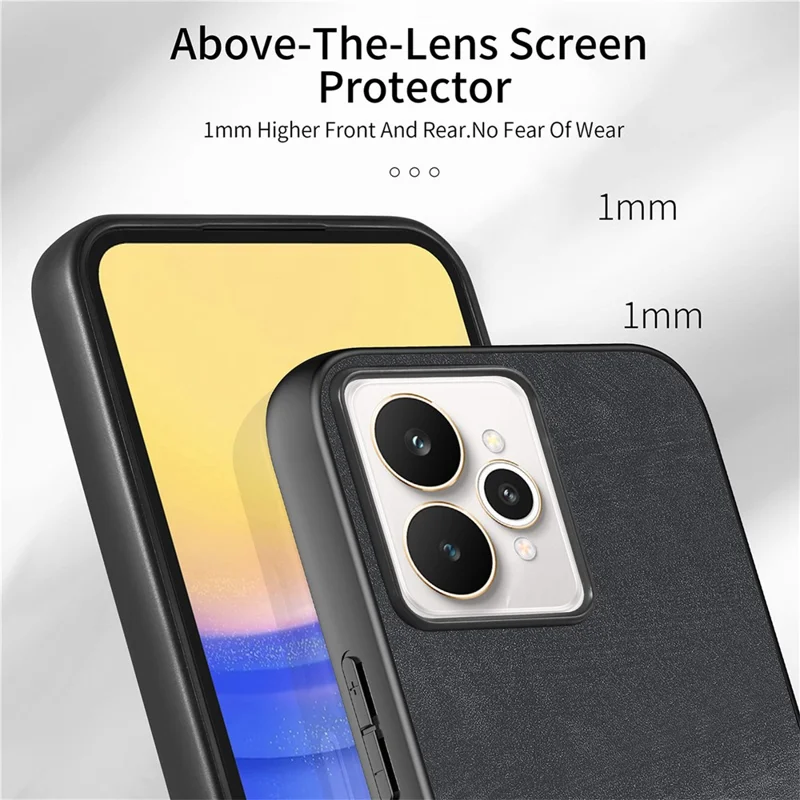 For Realme 15 5G Case with Card Holder Kickstand Leather Phone Back Cover - Black