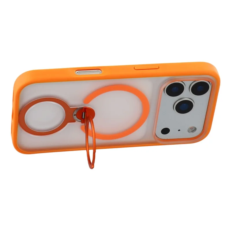 X-LEVEL For iPhone 17 Pro Max Magnetic Case Rotating Kickstand Anti Drop TPU + PC Matte Phone Back Cover - Orange