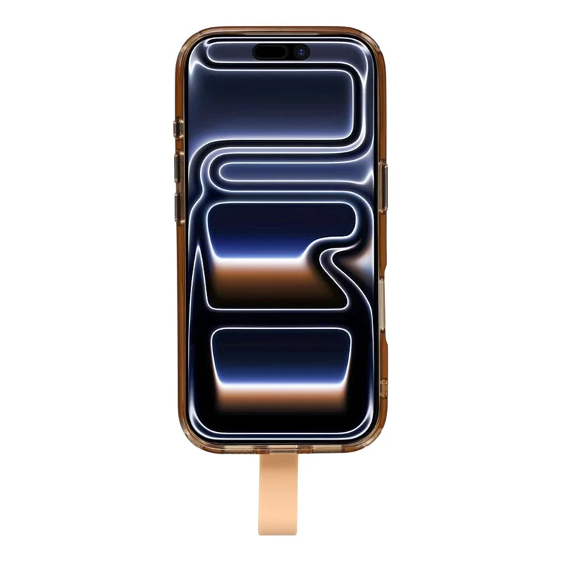 JAUCASE For iPhone 17 Pro Case Rotating Kickstand Wristband Shockproof TPU + PC Phone Back Cover - Transparent Gold
