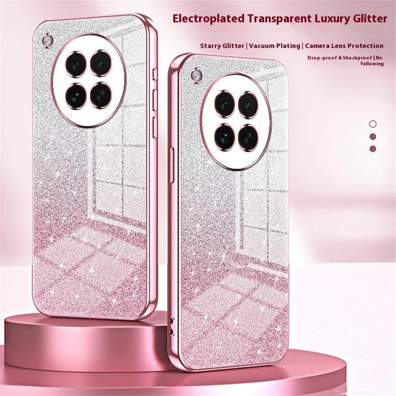 For Oppo Find X8s 5G Case Electroplating Gradient Glitter TPU Phone Cover - Pink