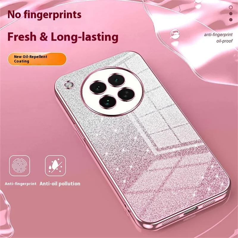 For Oppo Find X8s 5G Case Electroplating Gradient Glitter TPU Phone Cover - Pink
