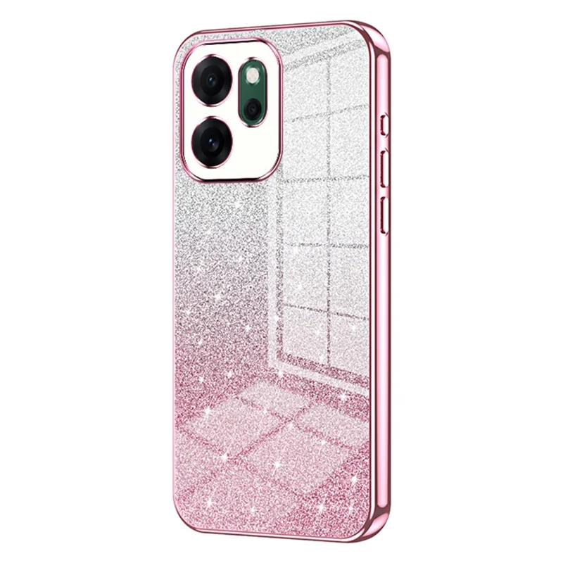 For Oppo Reno14 F 5G Case Electroplating Gradient Glitter TPU Phone Cover - Pink