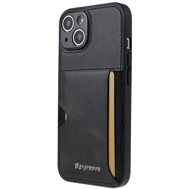 For iPhone 14 Precise Cutout PU Leather+TPU+PC Protective Cover Card Slot Design Anti-scratch Phone Case - Grey