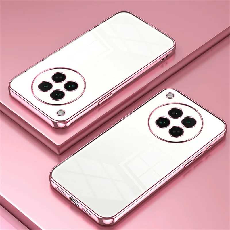 For Oppo Find X8s 5G Case Electroplating Frame Soft TPU Phone Cover - Pink