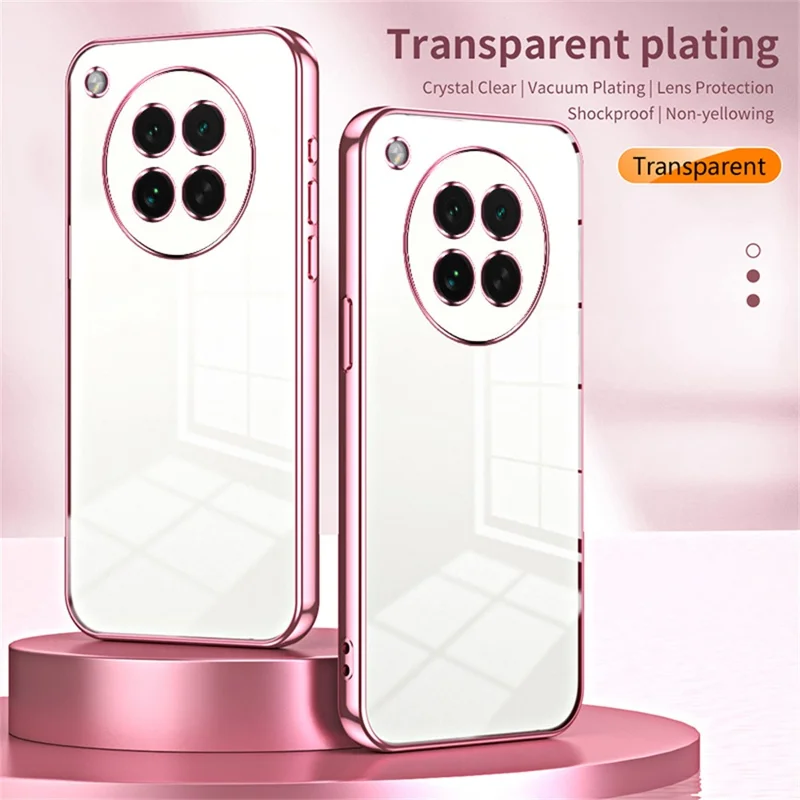 For Oppo Find X8s 5G Case Electroplating Frame Soft TPU Phone Cover - Pink