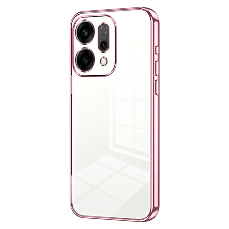 For Oppo Reno14 5G (Global) Case Electroplating Frame Soft TPU Phone Cover - Pink