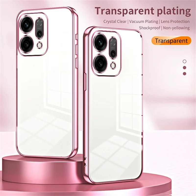 For Oppo Reno14 5G (Global) Case Electroplating Frame Soft TPU Phone Cover - Pink