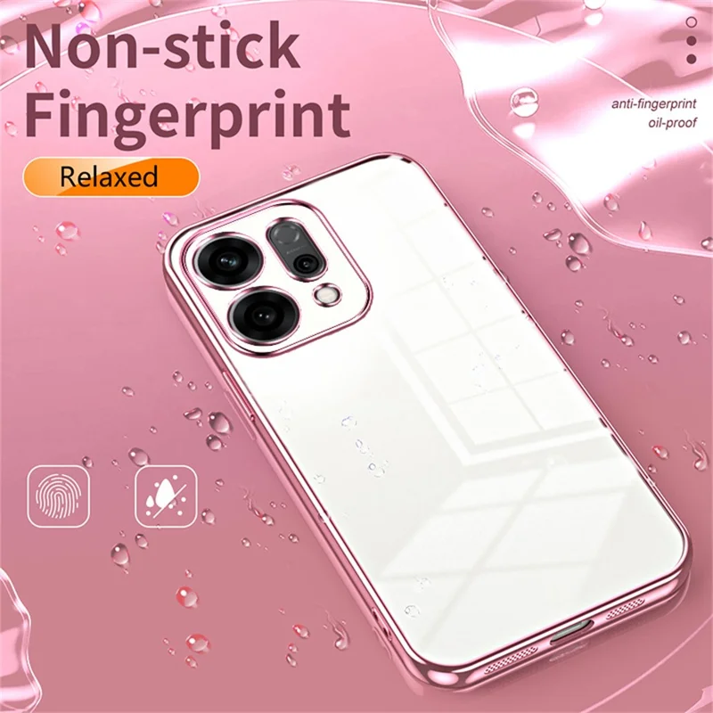 For Oppo Reno14 5G (Global) Case Electroplating Frame Soft TPU Phone Cover - Pink