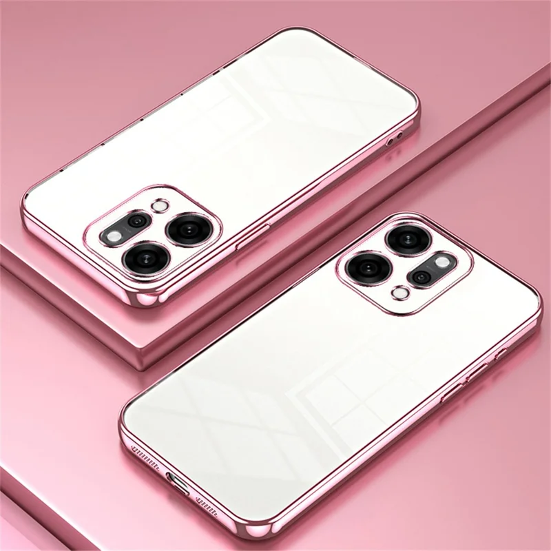 For Oppo Reno14 Pro 5G (Global) Case Electroplating Frame Soft TPU Phone Cover - Pink