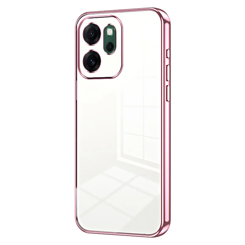 For Oppo Reno14 F 5G Case Electroplating Frame Soft TPU Phone Cover - Pink