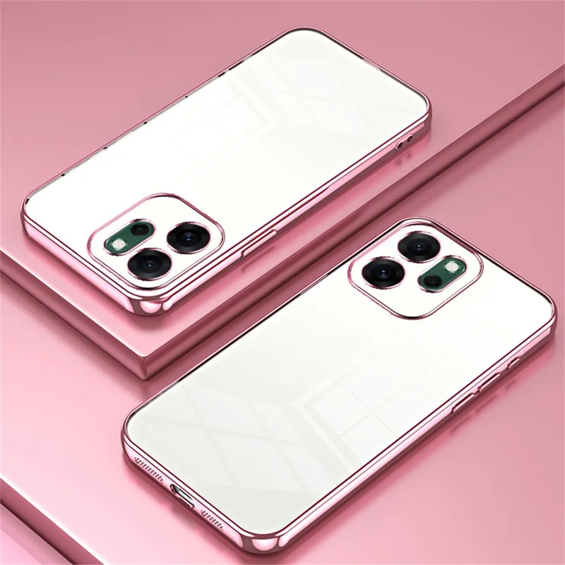 For Oppo Reno14 F 5G Case Electroplating Frame Soft TPU Phone Cover - Pink