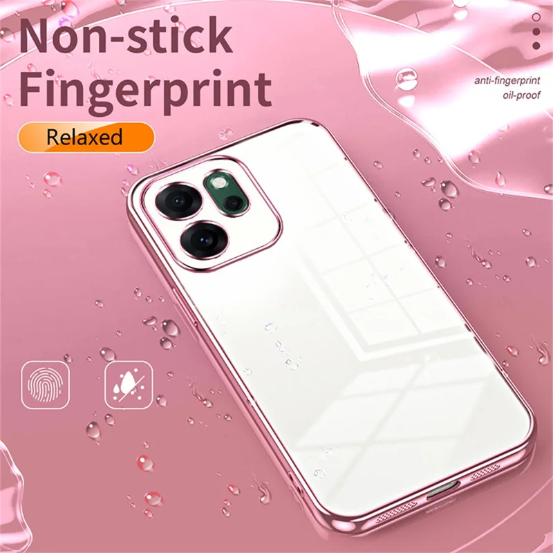 For Oppo Reno14 F 5G Case Electroplating Frame Soft TPU Phone Cover - Pink