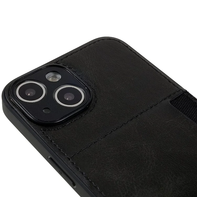 Per Iphone 14 Plus Case di Telefono Slot di Scheda Anti-scratch Case PU Peth+tpu+pc Coperchio Processo Precisso - Grigio
