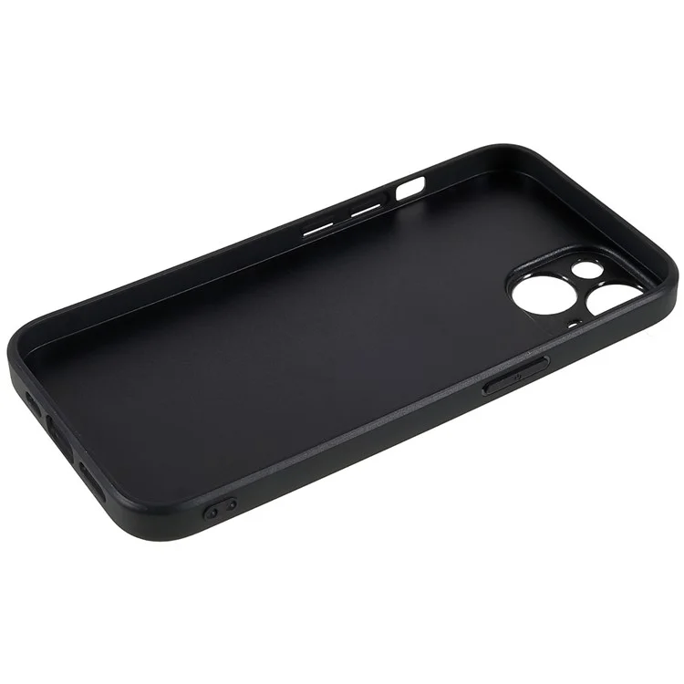Per Iphone 14 Plus Case di Telefono Slot di Scheda Anti-scratch Case PU Peth+tpu+pc Coperchio Processo Precisso - Grigio