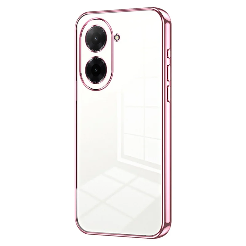 For Xiaomi Redmi A5 4G (171.7mm) / Poco C71 4G Case Electroplating Frame Soft TPU Phone Cover - Pink