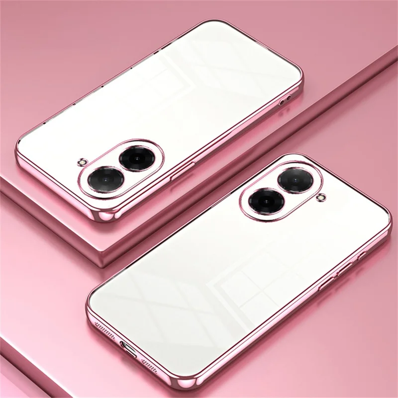 For Xiaomi Redmi A5 4G (171.7mm) / Poco C71 4G Case Electroplating Frame Soft TPU Phone Cover - Pink