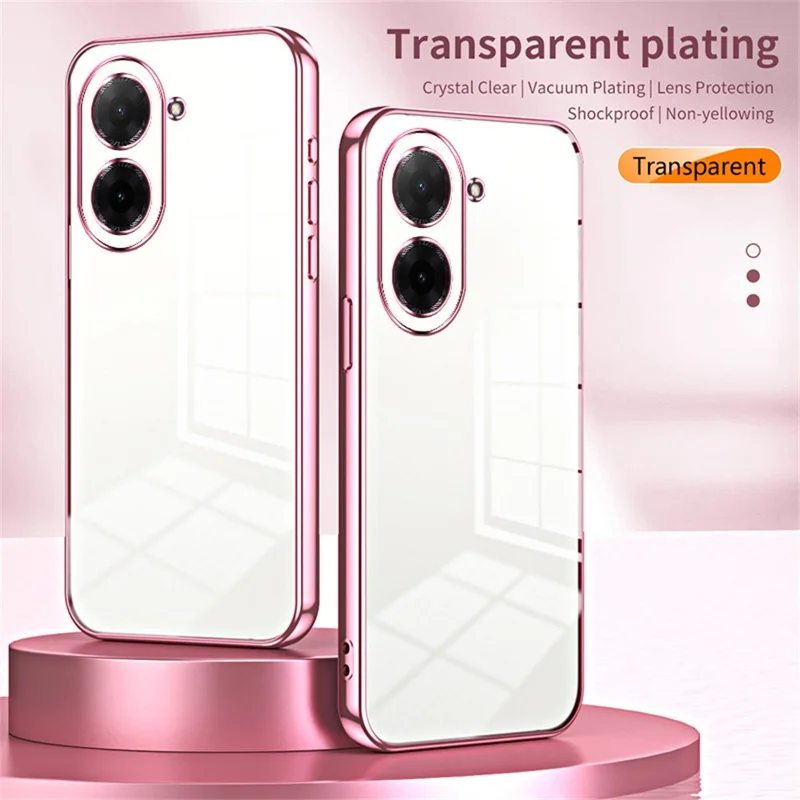 For Xiaomi Redmi A5 4G (171.7mm) / Poco C71 4G Case Electroplating Frame Soft TPU Phone Cover - Pink