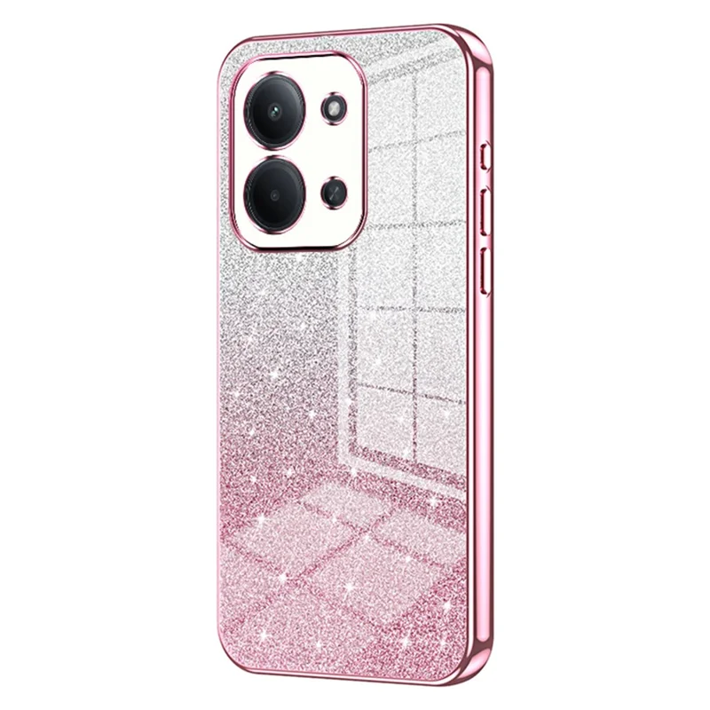 For Xiaomi Redmi 15C 4G (Global) (171mm) / Poco C85 4G (171mm) Case Electroplating Gradient Glitter TPU Phone Cover - Pink