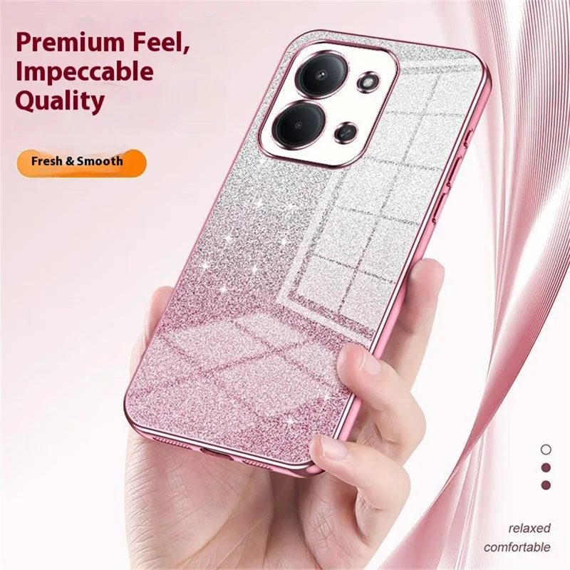 For Xiaomi Redmi 15C 4G (Global) (171mm) / Poco C85 4G (171mm) Case Electroplating Gradient Glitter TPU Phone Cover - Pink