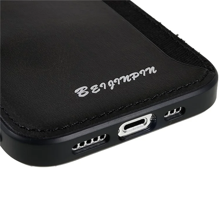 Case de Teléfono de Diseño de Ranura Para Tarjetas Para Iphone 14 Pro, PU Leather+TPU+PC Cubierta Protectora a Prueba de Polvo Anti-scratch - Gris