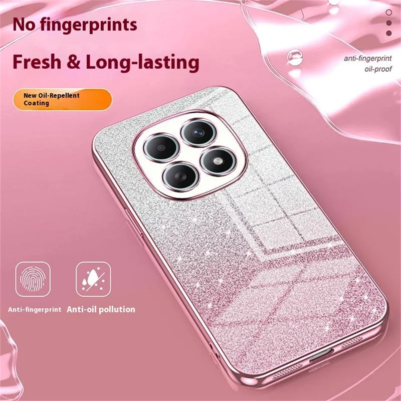 For Xiaomi Redmi Note 15 5G (Global) Case Electroplating Gradient Glitter TPU Phone Cover - Pink
