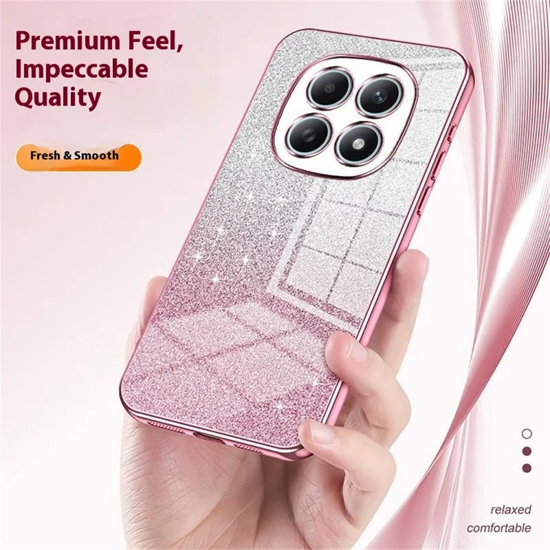 For Xiaomi Redmi Note 15 5G (Global) Case Electroplating Gradient Glitter TPU Phone Cover - Pink